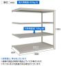 【追加/増設用】TRUSCO スチールラック 薄板ラック(棚板分割タイプ/耐荷重100kg) 幅1800×奥行595×高さ1500mm 4段連結 日本製 ネオグレー-4