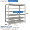 【本体】TRUSCO スチールラック 薄板ラック(棚板分割タイプ/耐荷重100kg) 幅1800×奥行595×高さ1500mm 6段単体 日本製 ネオグレー-4