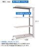 【追加/増設用】TRUSCO スチールラック オープンラック 日本製 M3型中量棚 幅1200×奥行471×高さ2100mm 4段 連結 ネオグレー-5