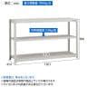 【本体】TRUSCO スチールラック オープンラック 日本製 M1.5型軽中量棚 幅1460×奥行445×高さ900mm 3段 単体 ネオグレー-5