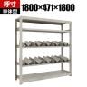 【本体】TRUSCO 一斗缶ラック スチールラック M3型中量棚 日本製 幅1800×奥行471×高さ1800mm 5段 単体 缶受け10個付き