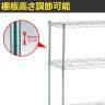 TRUSCO ステンレス製メッシュラック 幅1800×奥行450×高さ1500mm 4段 サイドバー付き-3