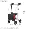 ウェルファン 歩行車 リトルターン トール103タイプ ワインレッド 高齢者 介護用品 福祉用具 シルバーカー 歩行器 手押し車 歩行補助-1