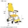 ウェルファン シャワーキャリー ぴったりフィット KS11-PFST クリありシート イエロー 高齢者 介護用品 福祉用具 病院 デイサービス 施設 入浴用車いす 訪問入浴 入浴介助-1