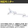 MODERNSOLID モダンソリッド モニターアーム 水平多関節アーム エルゴノミクス 高耐久 クランプ固定 モニター1画面モデル VESAマウント脱着タイプ LA-51SC-4Q-WH-2