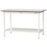 山金工業 軽量作業台 全面棚付き 耐荷重150kg RoHS2指令対応塩ビシート天板 ワークテーブル 150シリーズ 幅1500×奥行750×高さ950mm SURH-1575TT-GYW-19