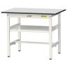 山金工業 軽量作業台 中間棚付き 耐荷重150kg RoHS2指令対応塩ビシート天板 ワークテーブル 150シリーズ 幅900×奥行600×高さ740mm SUR-960F-GYW-19