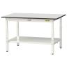 山金工業 軽量作業台 高さ調整 全面棚付き RoHS2指令対応塩ビシート天板 ワークテーブル 150シリーズ 幅1200×奥行750×高さ600～900mm SURA-1275TT-GYW-19