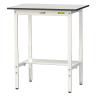 山金工業 軽量作業台 高さ調整 半面棚付き RoHS2指令対応塩ビシート天板 ワークテーブル 150シリーズ 幅900×奥行600×高さ900～1200mm SURAH-960T-GYW-19