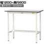 山金工業 軽量作業台 高さ調整 半面棚付き RoHS2指令対応塩ビシート天板 ワークテーブル 150シリーズ 幅1200×奥行600×高さ900～1200mm SURAH-1260T-GYW