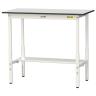 山金工業 軽量作業台 高さ調整 半面棚付き RoHS2指令対応塩ビシート天板 ワークテーブル 150シリーズ 幅1200×奥行600×高さ900～1200mm SURAH-1260T-GYW-19
