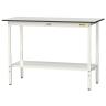 山金工業 軽量作業台 高さ調整 全面棚付き RoHS2指令対応塩ビシート天板 ワークテーブル 150シリーズ 幅1500×奥行600×高さ900～1200mm SURAH-1560TT-GYW-19