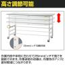 山金工業 軽量作業台 高さ調整 移動式 キャスター付き 低圧メラミン天板 ワークテーブル 150シリーズ 幅1200×奥行450×高さ685～985mm SUPAC-1245-WW-3