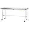 山金工業 軽量作業台 高さ調整 移動式 キャスター付き RoHS2対応塩ビシート天板 ワークテーブル 150シリーズ 幅1800×奥行600×高さ688～988mm SURAC-1860-GYW-19
