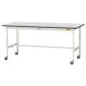 山金工業 軽量作業台 高さ調整 移動式 キャスター付き RoHS2対応塩ビシート天板 ワークテーブル 150シリーズ 幅1800×奥行750×高さ688～988mm SURAC-1875-GYW-19