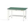 山金工業 軽量作業台 導電性ゴムマット貼り 半面棚付き 耐荷重150kg ワークテーブル 150シリーズ 幅1200×奥行750×高さ740mm SUPE-1275T-WW-19
