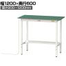 山金工業 軽量作業台 導電性ゴムマット貼り 高さ調整 半面棚付き 耐荷重150kg ワークテーブル 150シリーズ 幅1200×奥行600×高さ900～1200mm SUPEAH-1260T-WW