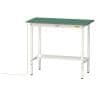 山金工業 軽量作業台 導電性ゴムマット貼り 高さ調整 半面棚付き 耐荷重150kg ワークテーブル 150シリーズ 幅1200×奥行600×高さ900～1200mm SUPEAH-1260T-WW-19