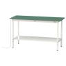 山金工業 軽量作業台 導電性ゴムマット貼り 高さ調整 全面棚付 耐荷重150kg ワークテーブル 150シリーズ 幅1800×奥行750×高さ900～1200mm SUPEAH-1875TT-WW-19