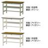 山金工業 中量作業台 中間棚付き 耐荷重500kg メラミン天板 ワークテーブル500シリーズ 幅1200×奥行600×高さ740mm SJM-1260S2-1