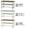 山金工業 中量作業台 中間棚付き 耐荷重500kg メラミン天板 ワークテーブル500シリーズ 幅1500×奥行750×高さ900mm SJMH-1575S2-1
