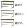 山金工業 中量作業台 中間棚付き 耐荷重500kg メラミン天板 ワークテーブル500シリーズ 幅1500×奥行900×高さ900mm SJMH-1590S2-1