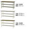 山金工業 中量作業台 中間棚付き 全面棚付き 耐荷重500kg メラミン天板 ワークテーブル500シリーズ 幅1800×奥行600×高さ900mm SJMH-1860TTS2-1