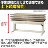 山金工業 軽量作業台 高さ調整 ハンドル昇降式 導電性ゴムマット貼り ワークテーブル 昇降タイプ 幅1200×奥行750×高さ715～1015mm SSPE-1275A-WW-3