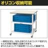 山金工業 天板付きワゴン 150ワゴン キャスター付き 棚板2段 低圧メラミン天板 ワークテーブル 150シリーズ 軽量作業台 幅750×奥行600×高さ825mm HTCM-7560W-7