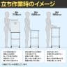 山金工業 天板付きワゴン 150ワゴン キャスター付き 棚板2段 低圧メラミン天板 ワークテーブル 150シリーズ 軽量作業台 幅450×奥行450×高さ950mm HTCH-4545W-5
