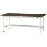 山金工業 実験用 作業台 半面棚付き 耐荷重150kg 指紋レスメラミン天板 ワークテーブル LABシリーズ 実験台 SLM-1875T-BRW 幅1800×奥行750×高さ740mm-19