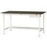 山金工業 実験用 作業台 引き出し付き 半面棚付き 指紋レスメラミン天板 ワークテーブル LABシリーズ 実験台 SLMH-1890UT-BRW 幅1800×奥行900×高さ950mm-19