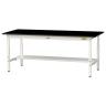 山金工業 実験用 作業台 高さ調整 半面棚付き 高耐薬品性天板 黒 ワークテーブル LABシリーズ 実験台 SLKA-1875T-BKW 幅1800×奥行750×高さ600～900mm-19