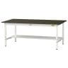 山金工業 実験用 作業台 高さ調整 半面棚付き 指紋レスメラミン天板 ワークテーブル LABシリーズ 実験台 SLMA-1890T-BRW 幅1800×奥行900×高さ600～900mm-19