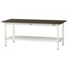 山金工業 実験用 作業台 高さ調整 全面棚付き 指紋レスメラミン天板 ワークテーブル LABシリーズ 実験台 SLMA-1875TT-BRW 幅1800×奥行750×高さ600～900mm-19