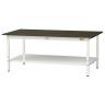 山金工業 実験用 作業台 高さ調整 全面棚付き 指紋レスメラミン天板 ワークテーブル LABシリーズ 実験台 SLMA-1890TT-BRW 幅1800×奥行900×高さ600～900mm-19
