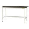山金工業 実験用 作業台 高さ調整 半面棚付き 指紋レスメラミン天板 ワークテーブル LABシリーズ 実験台 SLMAH-1875T-BRW 幅1800×奥行750×高さ900～1200mm-19