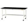 山金工業 実験用 作業台 キャスター付き 半面棚付き 高耐薬品性天板 黒 ワークテーブル LABシリーズ 実験台 SLKC-1875T-BKW 幅1800×奥行750×高さ825mm-19