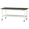 山金工業 実験用 作業台 キャスター付き 全面棚付き 指紋レスメラミン天板 ワークテーブル LABシリーズ 実験台 SLMC-1875TT-BRW 幅1800×奥行750×高さ825mm-19