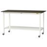 山金工業 実験用 作業台 キャスター付き 全面棚付き 指紋レスメラミン天板 ワークテーブル LABシリーズ 実験台 SLMHC-1875TT-BRW 幅1800×奥行750×高さ1035mm-19