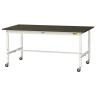 山金工業 実験用 作業台 高さ調整 キャスター付き 指紋レスメラミン天板 ワークテーブル LABシリーズ 実験台 SLMAC-1890-BRW 幅1800×奥行900×高さ685～985mm-19