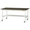 山金工業 実験用 作業台 高さ調整 キャスター付き 半面棚付き 指紋レスメラミン天板 ワークテーブル LABシリーズ SLMAC-1890T-BRW 幅1800×奥行900×高さ685～985mm-19