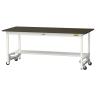 山金工業 実験用 作業台 ワンタッチ移動式 半面棚付き 指紋レスメラミン天板 ワークテーブル LABシリーズ 実験台 SLMU-1875T-BRW 幅1800×奥行750×高さ740mm-19