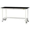 山金工業 実験用 作業台 ワンタッチ移動式 半面棚付き 高耐薬品性天板 黒 ワークテーブル LABシリーズ 実験台 SLKUH-1875T-BKW 幅1800×奥行750×高さ950mm-19