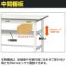 山金工業 軽量作業台 引き出し付き 中間棚付き 耐荷重150kg 低圧メラミン天板 ワークテーブル 150シリーズ SUPH-960UF-WW 幅900×奥行600×高さ950mm-3