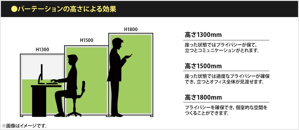 シーンや用途に合わせて選べる高さ