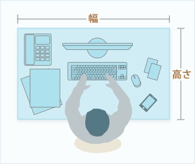 仕事道具や作業内容に合った天板サイズを選びたい。