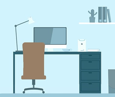 テレワーク環境にも合ったデスクを設置したい。