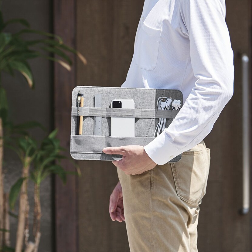 ガジェットケース モバイルオーガナイザー テレワーク ケーブル 小物 収納 整理 14インチ ノートパソコン 家 スタンド 卓上 ケーブル 周辺機器 移動 在宅勤務の通販 オフィスコム