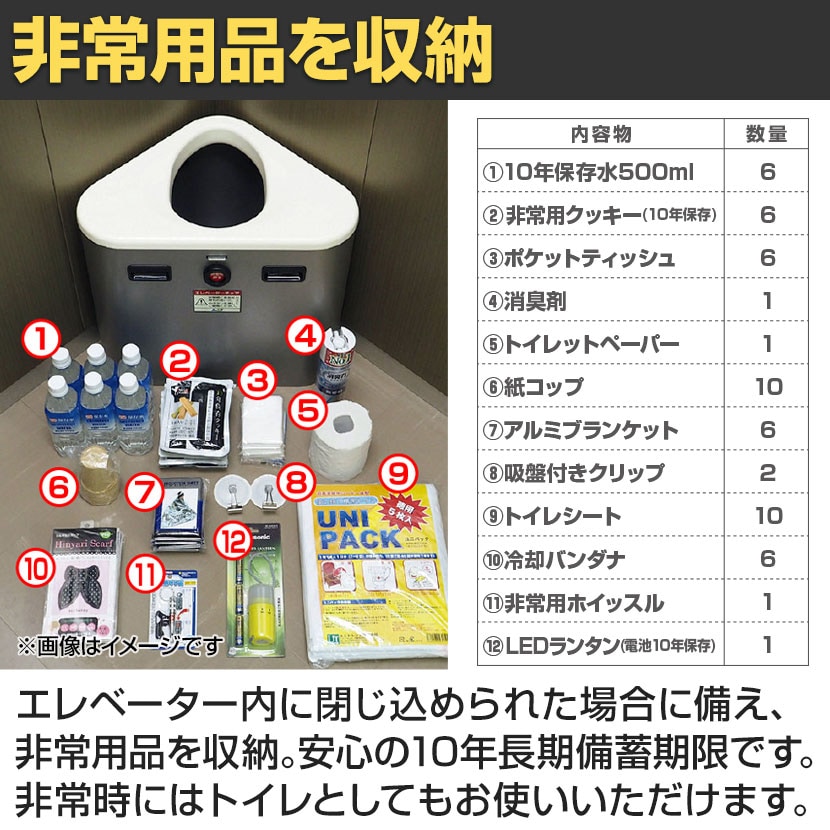 送料無料】 エレベーターキャビネット フラット 非常用品収納 防災備蓄